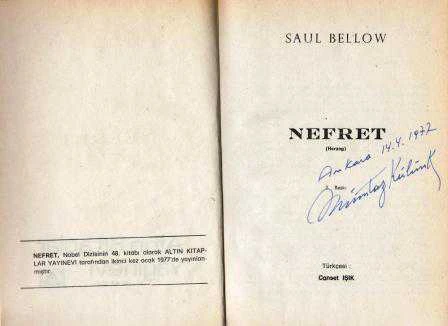 Nefret / Canset Işık Çevirisi / 1977 Yılı Bez Ciltli İlk Baskısı