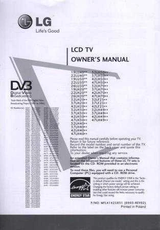 LG Life Good LCD TV Ovner's Manuel / LCD TV Kullanım Kılavuzu - 28 Dilde