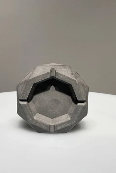 Gri Beton Geometrik Kül Tablası