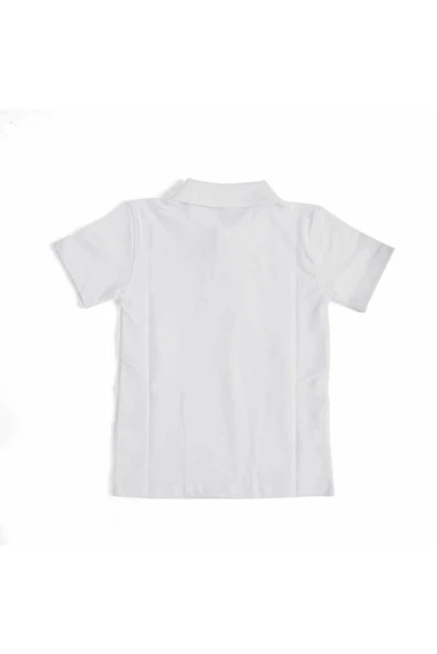 Polo Yaka Tişört Alm Kısa Kol 6-16 Yaş Çocuk Beyaz Okul Tişört/t-shirt - 2