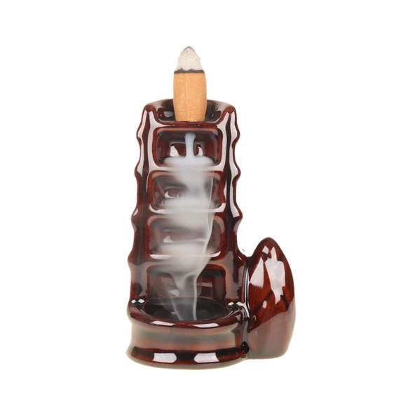 C0879-KAHVERENGİ BACKFLOW GERİ AKIŞ ŞELALE TÜTSÜLÜK 6,5/5,5,10 CM - 2