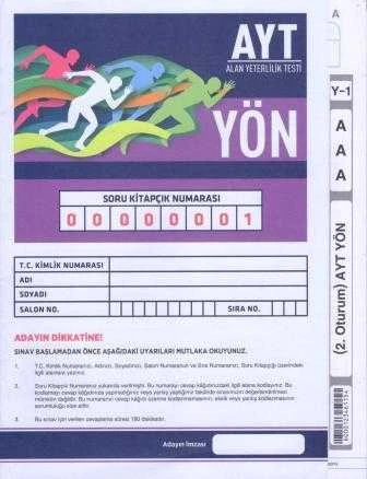 AYT Yön 2. Oturum Y-1 Soru Kitapçığı