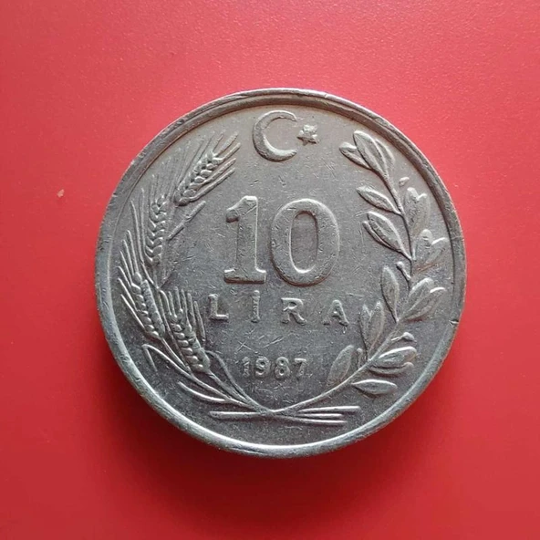T.C. Merkez Bankası Madeni 10 Lira (1987 Yılı Üretimi) / Etial