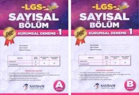 Saydam Yayınları LGS Sayısal Bölüm Kurumsal Deneme 1 A ve B Kitapçığı (2 Kitap Takım)