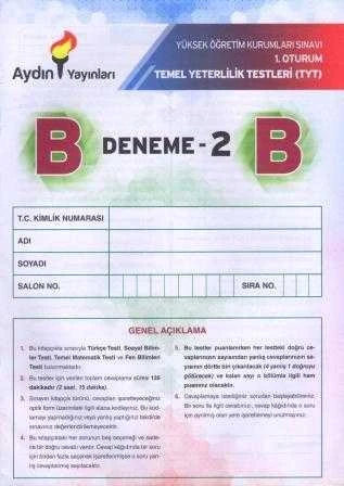 Aydın Yayınları TYT Türkçe B Deneme - 2