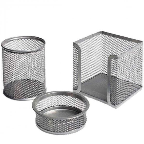 Drt 402 3 lü Gri Masaüstü Kalemlik Set