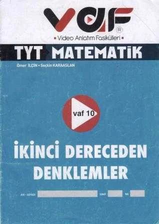 Vaf TYT Matematik İkinci Dereceden Denklemler Vaf 10