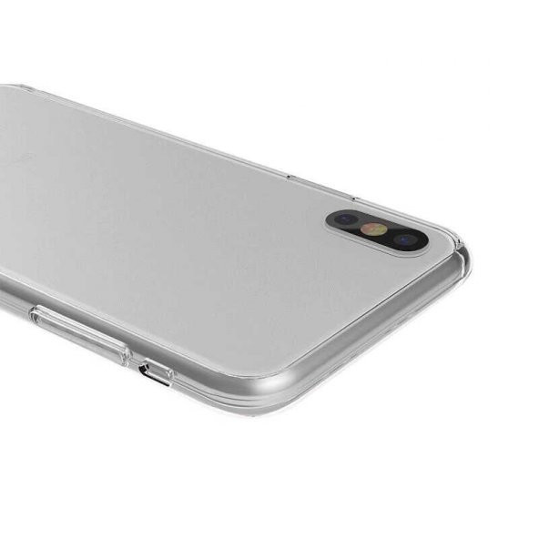 Apple iPhone X Kılıf 360 Tam Koruma Şeffaf Silikon - 3