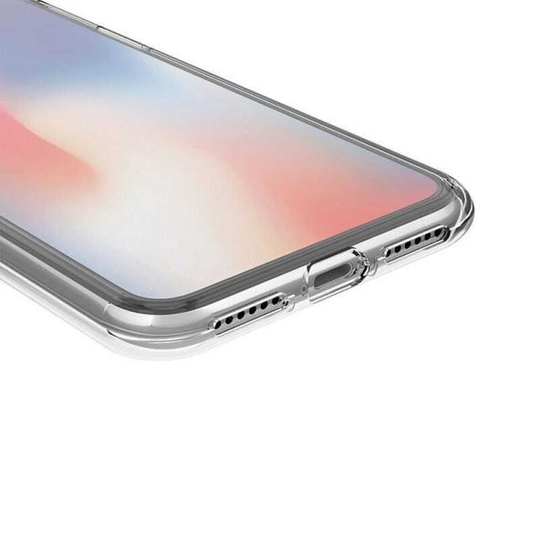 Apple iPhone X Kılıf 360 Tam Koruma Şeffaf Silikon - 4