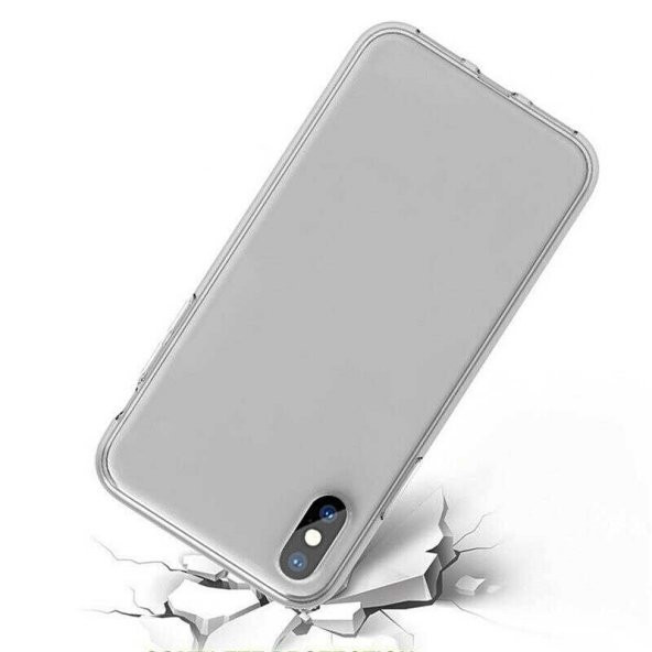 Apple iPhone X Kılıf 360 Tam Koruma Şeffaf Silikon - 8