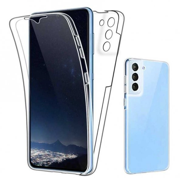 Galaxy S21 Plus Kılıf 360 Tam Koruma Şeffaf Silikon - 6