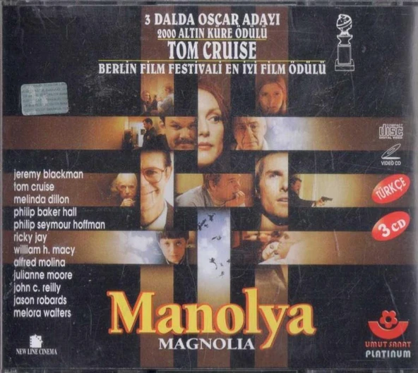 Manolya / Magnolia - Türkçe 3 CD Film - Tom Cruise (3 Dalda Oscar Adayı - 2000 Altın Küre Ödülü - Berlin Film Festivalinde En İyi Film Ödülü)
