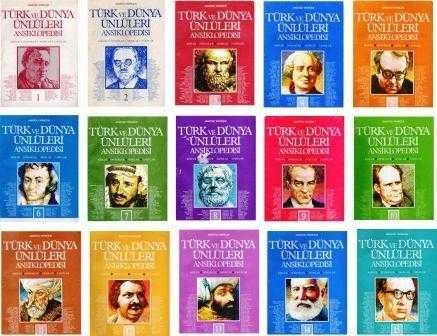 Türk ve Dünya Ünlüleri Ansiklopedisi Cilt:1 AAL -BAC Sıralı 15 Fasikül Takım / 1983 Yılı Orjinal Deri Ciltli İlk Baskısı
