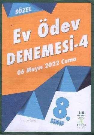 8. Sınıf Sözel Mayıs 2022 Ev Ödev Denemesi 4