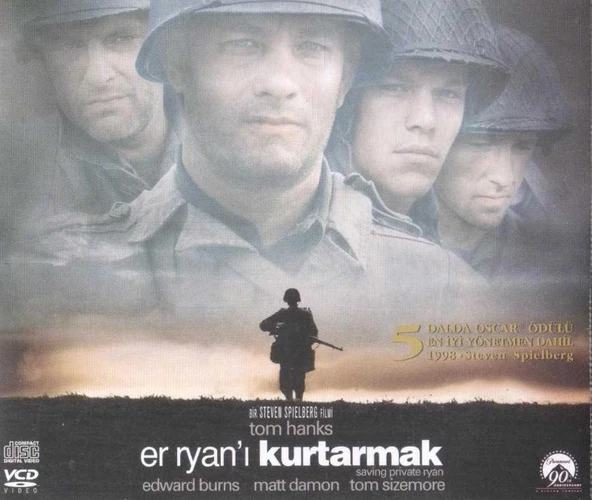 Er Ryan'ı Kurtarmak - Türkçe Alt Yazılı 3 VCD Film - Tom Hanks (5 Dalda Oscar Ödülü En İyi Yönetmen Dahil - 1998 Steven Spielberg)