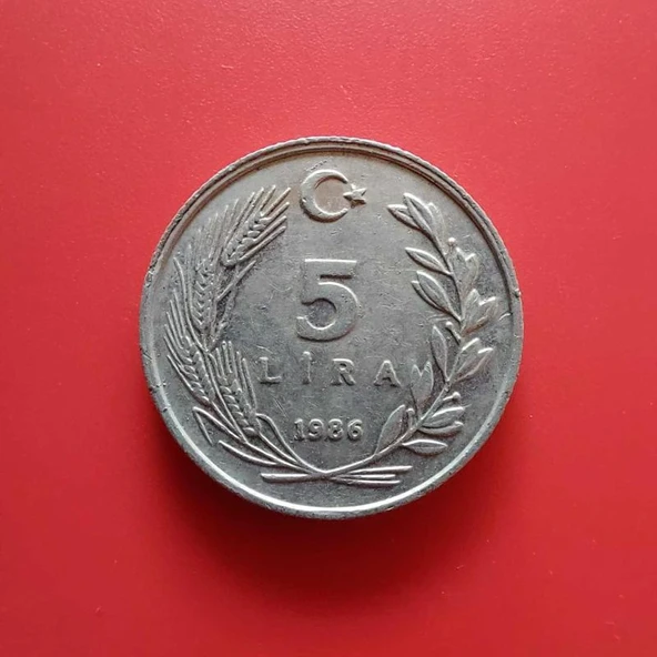 T.C. Merkez Bankası Madeni 5 Lira (1986 Yılı Üretimi) / Etial
