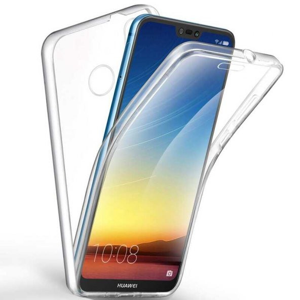 Huawei P Smart 2019 Kılıf 360 Tam Koruma Şeffaf Silikon