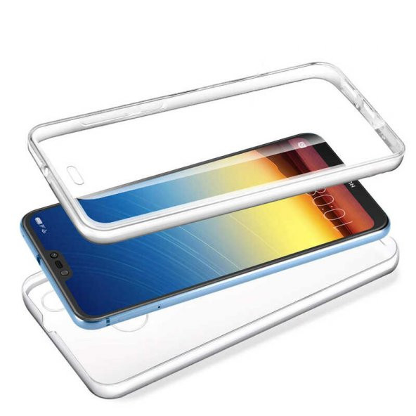 Huawei P Smart 2019 Kılıf 360 Tam Koruma Şeffaf Silikon - 5