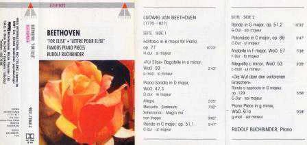 Beethoven / "For Elise" - Rudolf Buchbinder (Kaset)