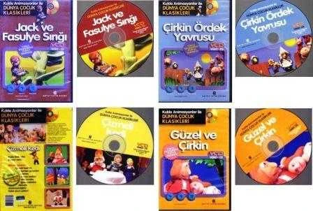 Kukla Animasyonlar ile Dünya Çocuk Klasikleri 3 VCD Takım / (Jack ve Fasulye Sırığı + Çirkin Ördek Yavrusu + Çizmeli Kedi (Türkçe Seslendirmeli Kukla Sineması)