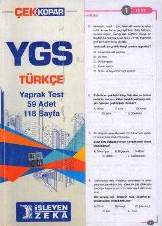 Çek Kopar YGS Türkçe Yaprak Test "59 Adet 118 Sayfa" / Daha Fazlasını İsteyenlere