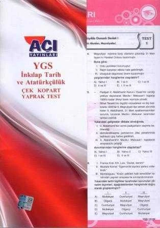 YGS İnkılap Tarihi ve Atatürkçülük Çek Kopar Yaprak Test / Toplam 32 Test