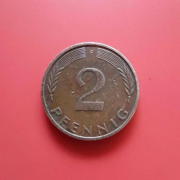 Alman Merkez Bankası Madeni 2 Pfennig (1975 Yılı Üretimi) F Serisi