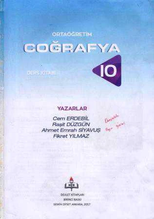 Ortaöğretim 10. Sınıf Coğrafya Ders Kitabı