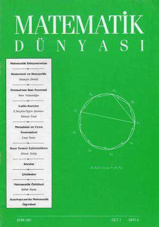 Matematik Dünyası Dergisi Cilt: 1 Sayı: 4