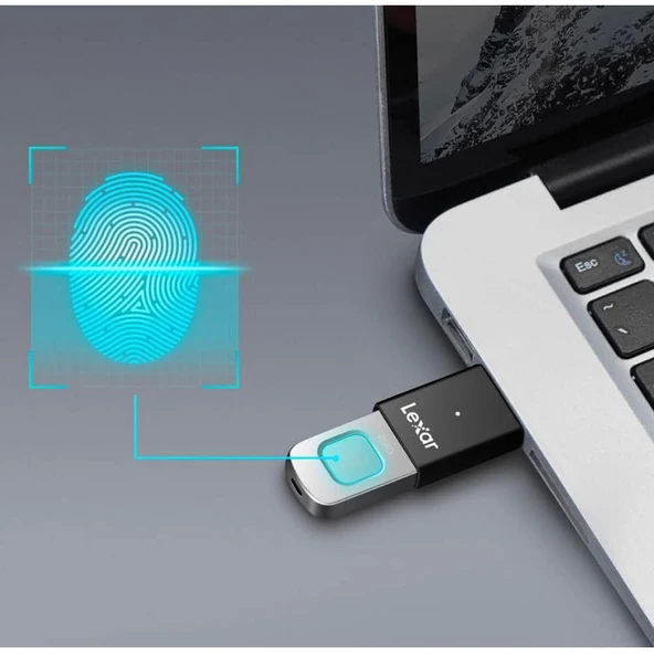 Lexar 256GB Parmak İzi Okuyuculu F35 Pro 300Mb 3.2 USB Flash Bellek - 4