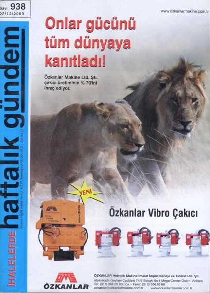 İhalelerde Haftalık Gündem Dergisi Yıl: 2009 Sayı: 938