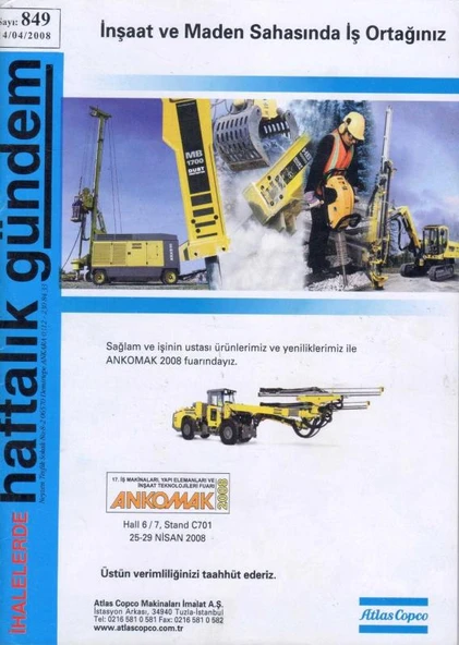 İhalelerde Haftalık Gündem Dergisi Yıl: 2004 Sayı: 849