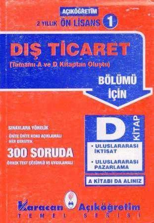 AÖF Önlisans Dış Ticaret Bölümü İçin D Kitabı