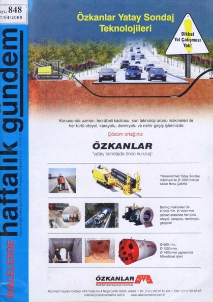 İhalelerde Haftalık Gündem Dergisi Yıl: 2004 Sayı: 848