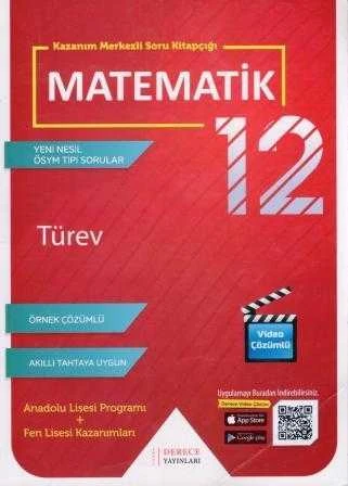 Kazanım Merkezli Soru Kitapçığı Matematik 12 / Yeni Nesil ÖSYM Tipi Sorular / *Türev - Örnek Çözümlü - Akıllı Tahtaya Uygun " Anadolu Lisesi Programı + Fen Lisesi Kazanımları