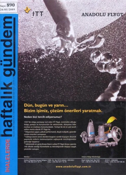 İhalelerde Haftalık Gündem Dergisi Yıl: 2009 Sayı: 890