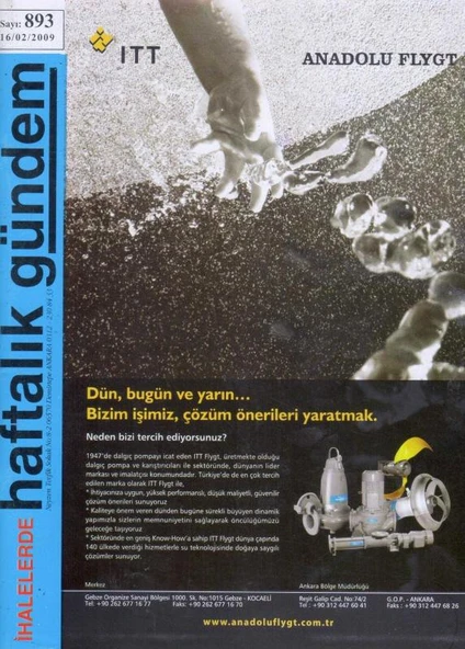 İhalelerde Haftalık Gündem Dergisi Yıl: 2009 Sayı: 893