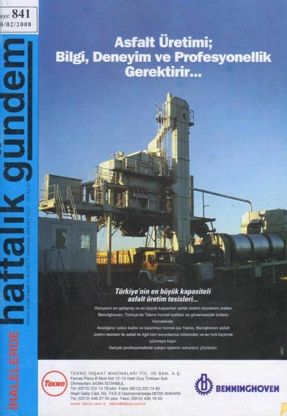 İhalelerde Haftalık Gündem Dergisi Yıl: 2004 Sayı: 841