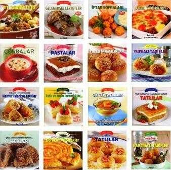 Sihirli Tatlar / Sert Ciltli Kuşe Kağıda Renkli Prestij Baskı Yemek Seti 10 Cilt Takım