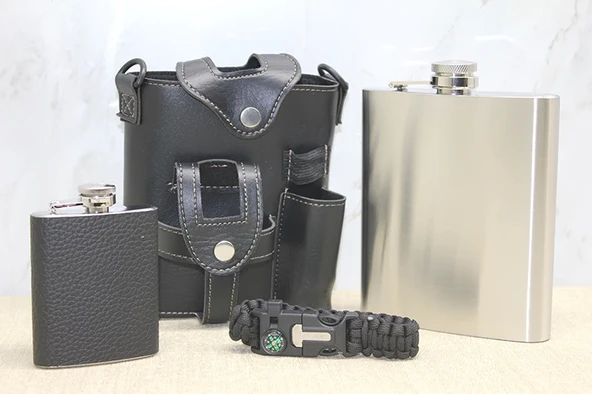 Deri Kılıflı Matara Seti Alk3929 ürün görseli