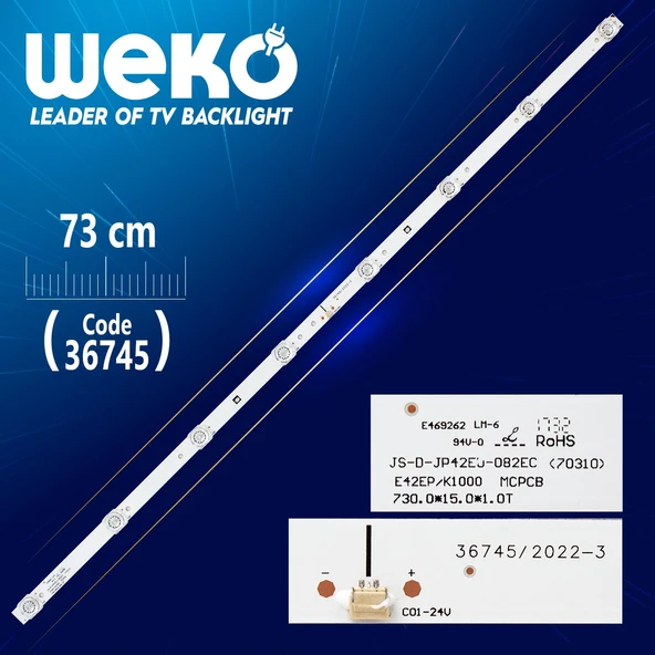 JS-D-JP42EU-082EC(70310) -  E42EP/K1000 MCPCB 8 LEDLİ  73 CM 6V