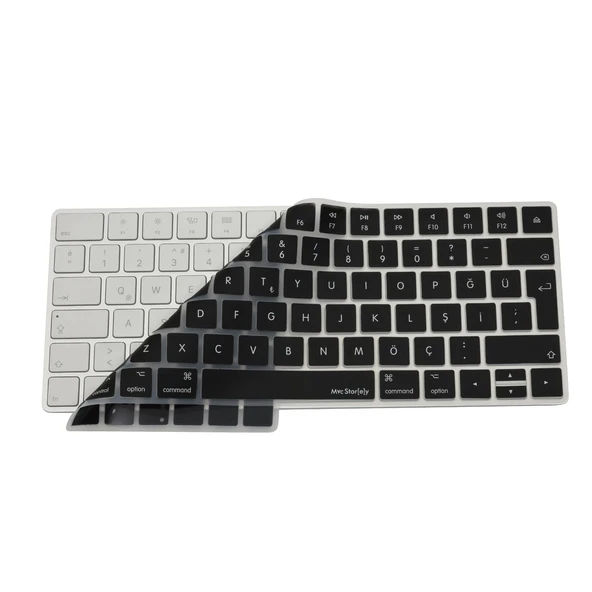 Magic Keyboard 2 A1644 Klavye Koruyucu Türkçe Q Silikon Ultra İnce 0.3mm Şeffaf Siyah ürün görseli 1