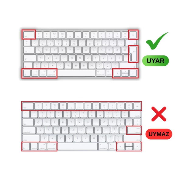 Magic Keyboard 2 A1644 Klavye Koruyucu Türkçe Q Silikon Ultra İnce 0.3mm Şeffaf Siyah - Resim 3