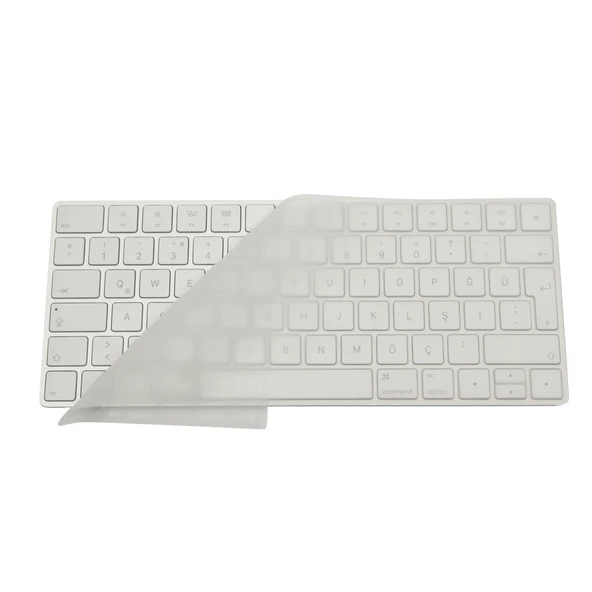 Magic Keyboard 2 A1644 Klavye Koruyucu Türkçe Q Silikon Ultra İnce 0.3mm Şeffaf Siyah - Resim 2