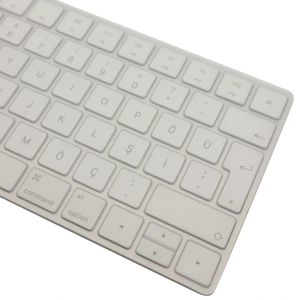 Magic Keyboard 2 A1644 Klavye Koruyucu Türkçe Q Silikon Ultra İnce 0.3mm Şeffaf Siyah - Resim 5