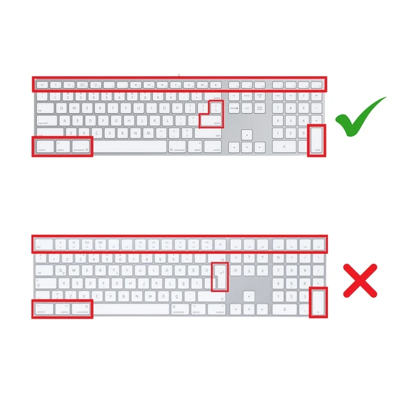 Magic Keyboard A1243 Türkçe Q Klavye Koruyucu – US/UK Uyumlu İnce Mat TPU Silikon Kaplama - Resim 3