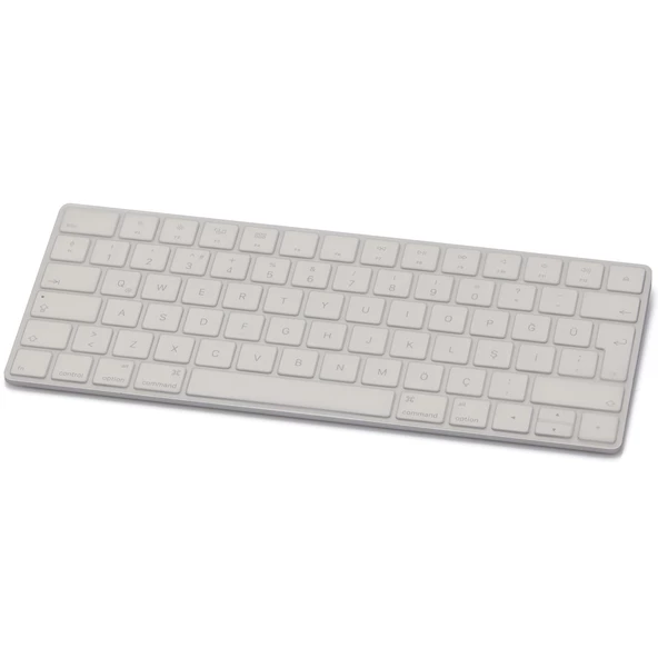 Magic Keyboard 2 A1644 Klavye Koruyucu Türkçe Q Silikon Ultra İnce 0.3mm Şeffaf Siyah - 5