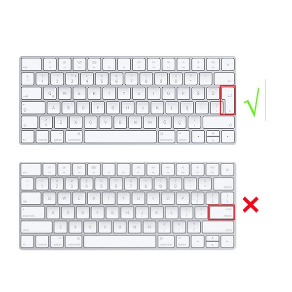 Magic Keyboard 2 A1644 Klavye Koruyucu Türkçe Q Silikon Ultra İnce 0.3mm Şeffaf Siyah - 2