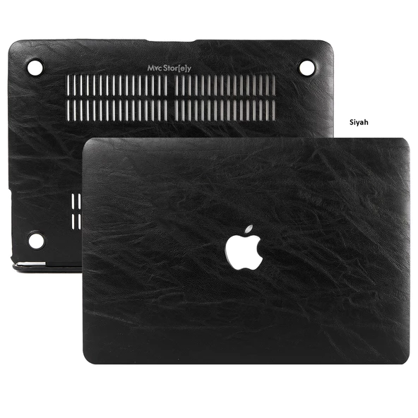 Macbook Air M1 Kılıf 13 inç Deri Leat (TouchID'li M1 Air) A2337 A2179 A1932 ile Uyumlu - 4