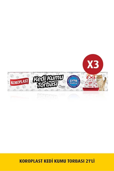 Koroplast Kedi Kumu Torbası 7'li x 3 Adet